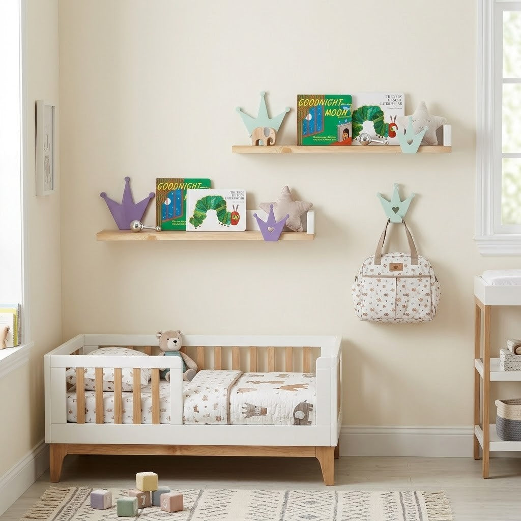 Wooden Wall Mounted Shelf Crown