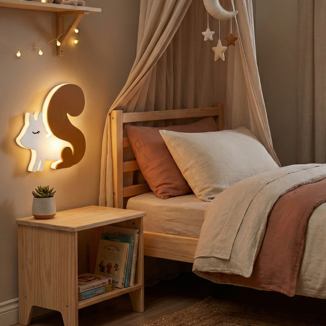 GLO Nightlight - Squirrel LED Nightlight - Brown