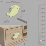 Bird Wooden Cabinet Knobs - Set of 2 - Yellow