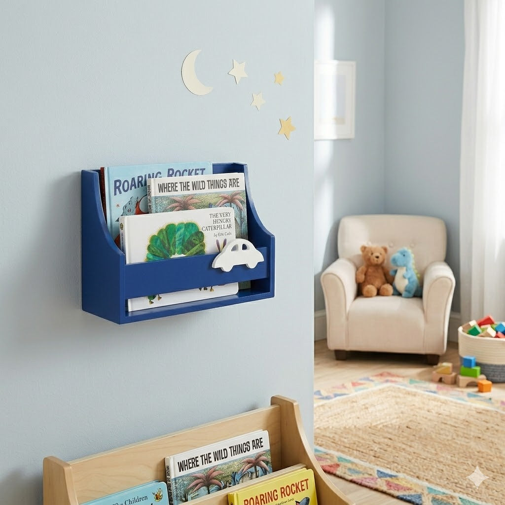 Wall Mounted Shelf - Car Blue