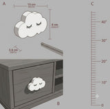 Cloud Wooden Cabinet Knobs - Set of 2 - White