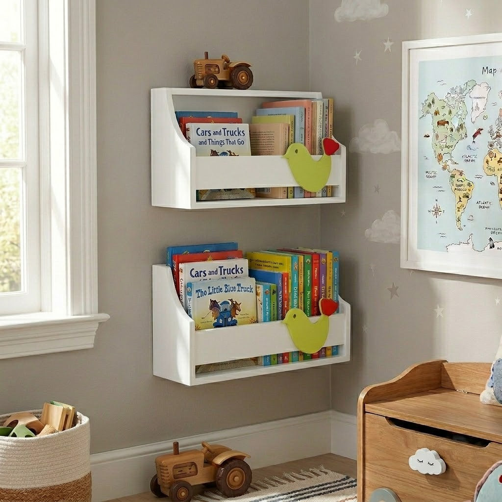 Wall Mounted Shelf - Bird Blue