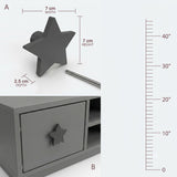 Star Wooden Cabinet Knobs - Set of 2 - White