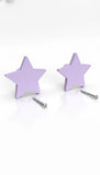 Star Wooden Cabinet Knobs - Set of 2 - Lavendar