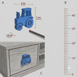 Truck Wooden Cabinet Knobs - Set of 2 - Blue