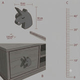 Unicorn Wooden Cabinet Knobs - Set of 2 - White