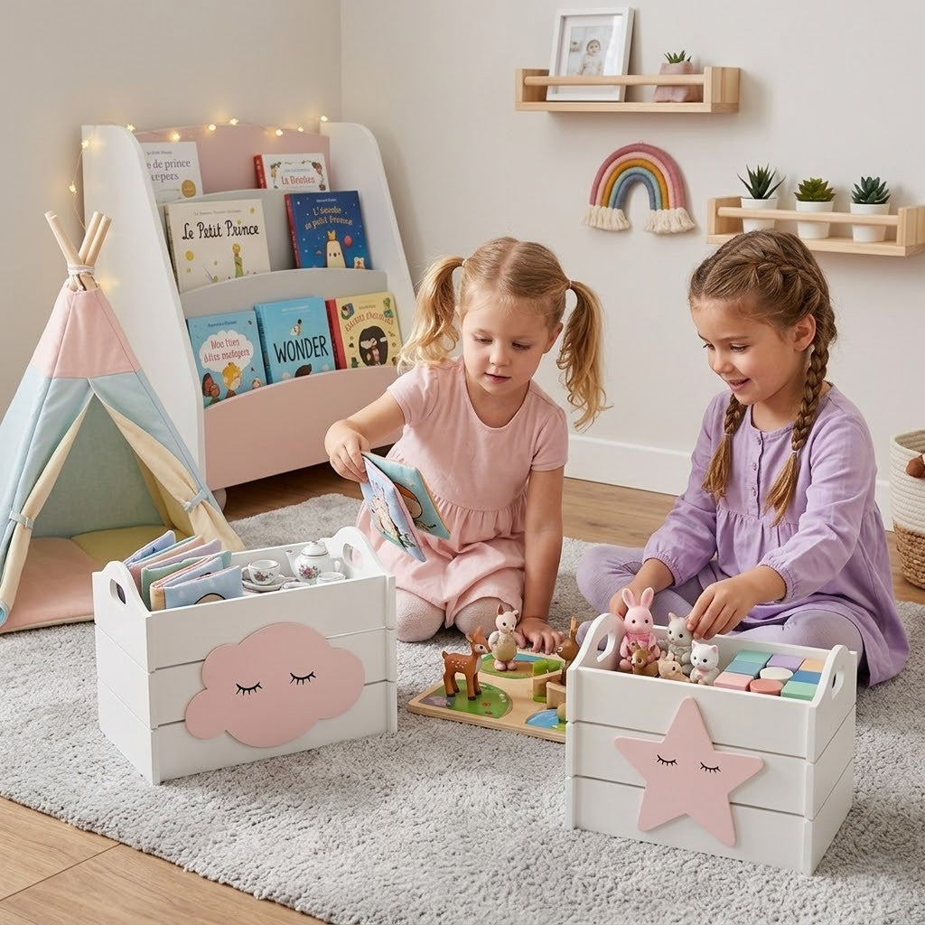 Open Box Star - White with Pink